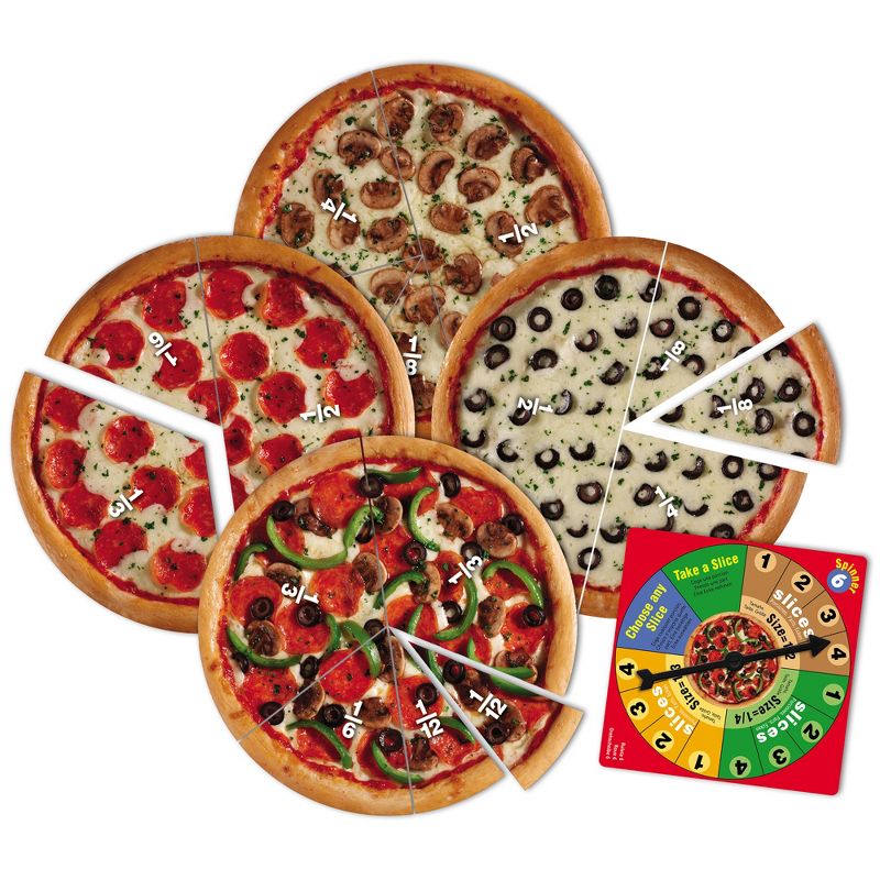 Learning Resources Pizza Fraction Fun Game, 13 Fraction Pizzas, 16 Piece Game, Ages 6+
