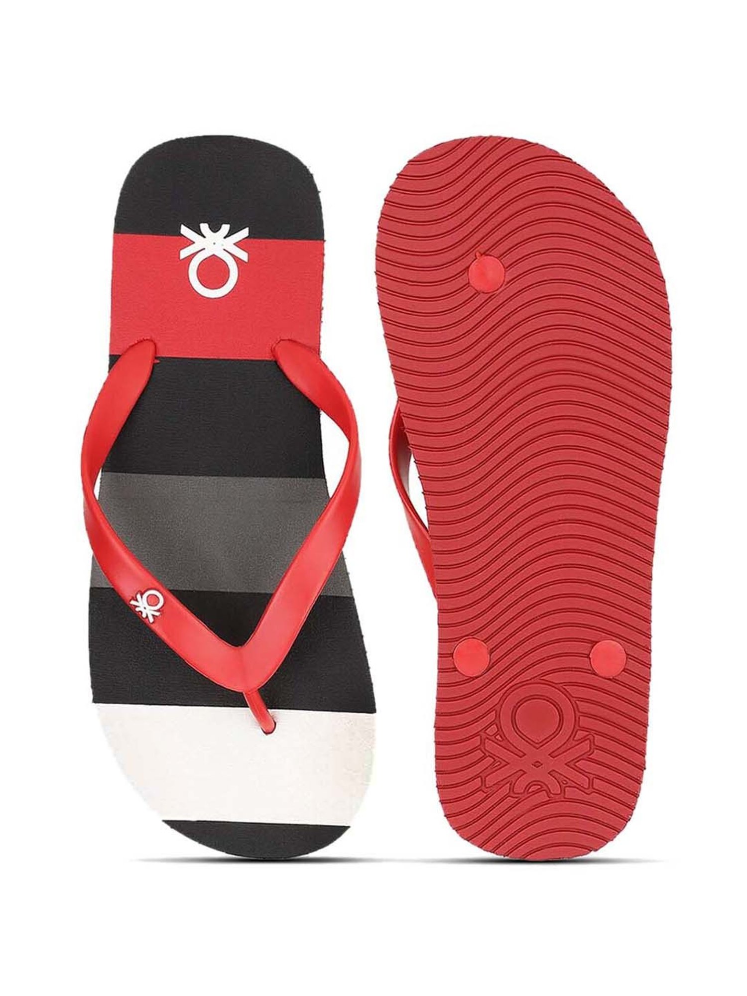 United Colors of Benetton Men's Red Flip Flops
