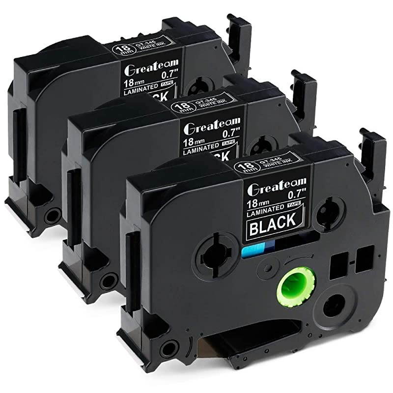 Compatible Black Label Tape Replacement for Brother PTouch Label Tape 18mm 07 Inch White on Black Brother TZe Tape TZe345 for Brother PTouch PTP710BT PTD400 PTD600 Label Makers 3Pack