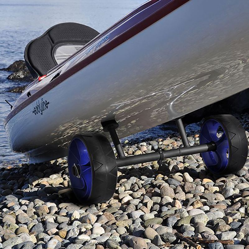 Seattle Sports Scupper Swift Sit On Top Kayak Canoe Boat Carrier Adjustable Axle Width Dolly Cart with Airless Tires and Soft Cushioned Uprights