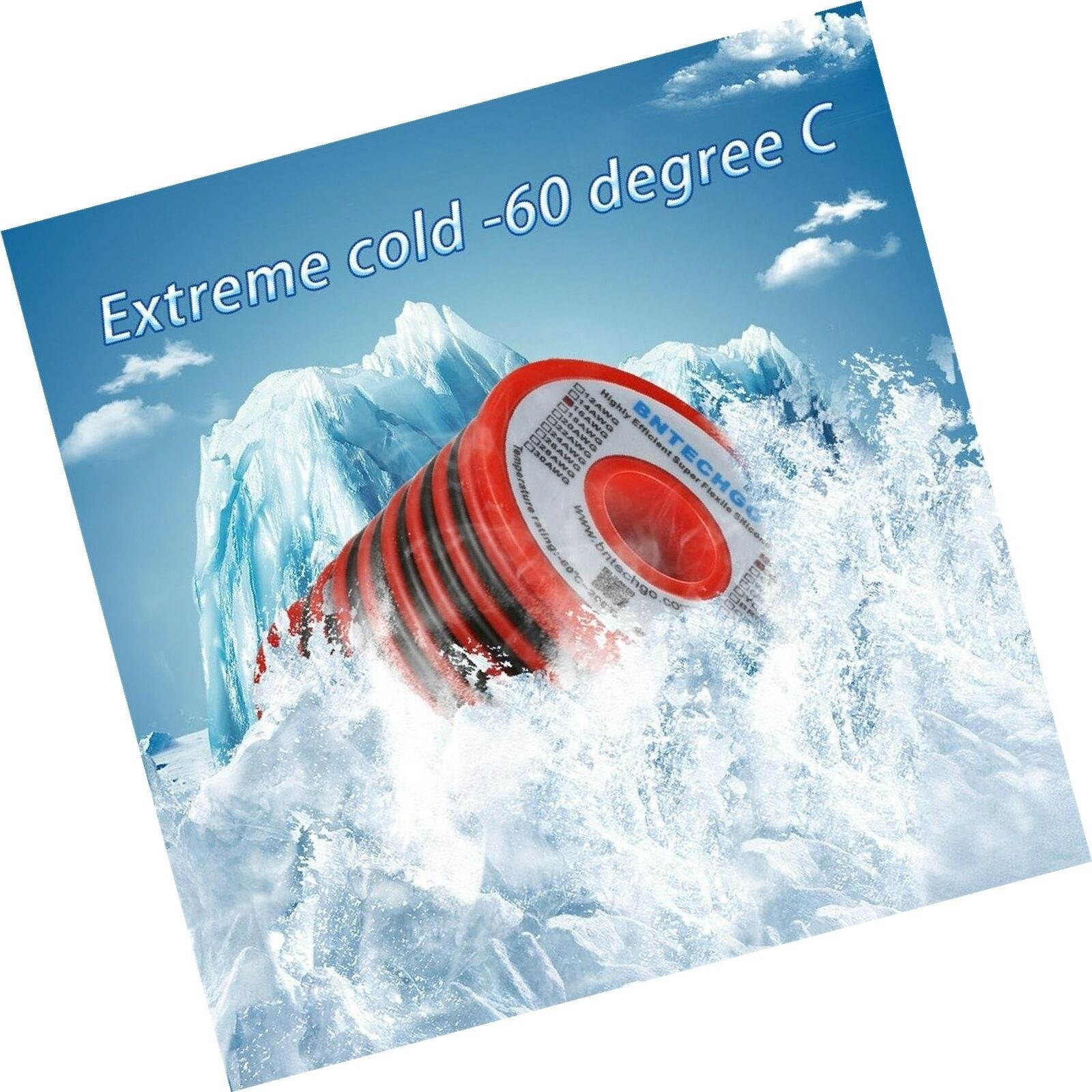 BNTECHGO 16 Gauge Silicone Wire Spool Red and Black Each 25ft 2 Separate Wire...