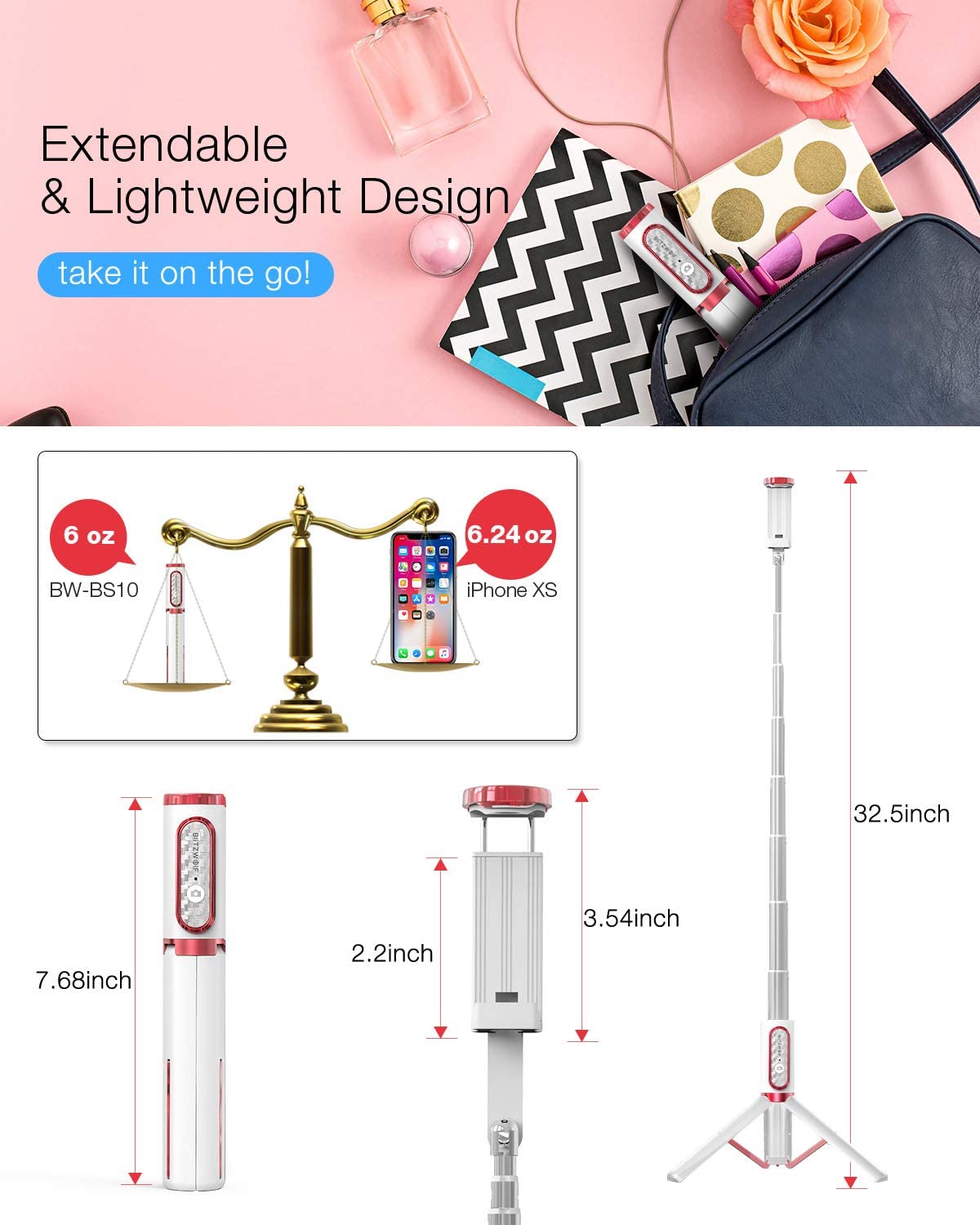 Selfie Stick Tripod, Mlay Extendable 3 in 1 Aluminum Bluetooth Selfie Stick with Wireless Remote and Tripod Stand 360&deg; Rotation for iPhone 12/11/11 Pro/XS Max/XS/XR/X/8/7, Samsung and Smartphone