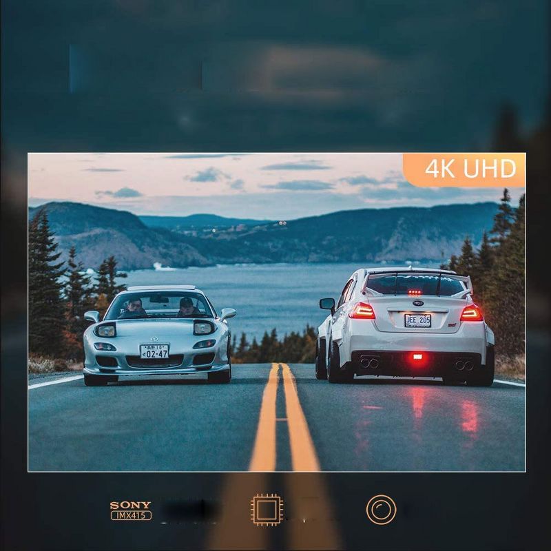 VanTop H612T 12&rdquo; 4K Mirror Dash Cam with Voice Control,Touch Screen Rear View Mirror Camera, GPS Tracking