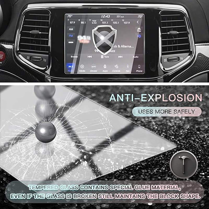 for 2019 2020 Jeep Grand Cherokee Uconnect Car Touchscreen Navigation Touch Screen Protector HD Clear Tempered Glass 9H Scratch Resistance 2019 Jeep Grand Cherokee 84Inch