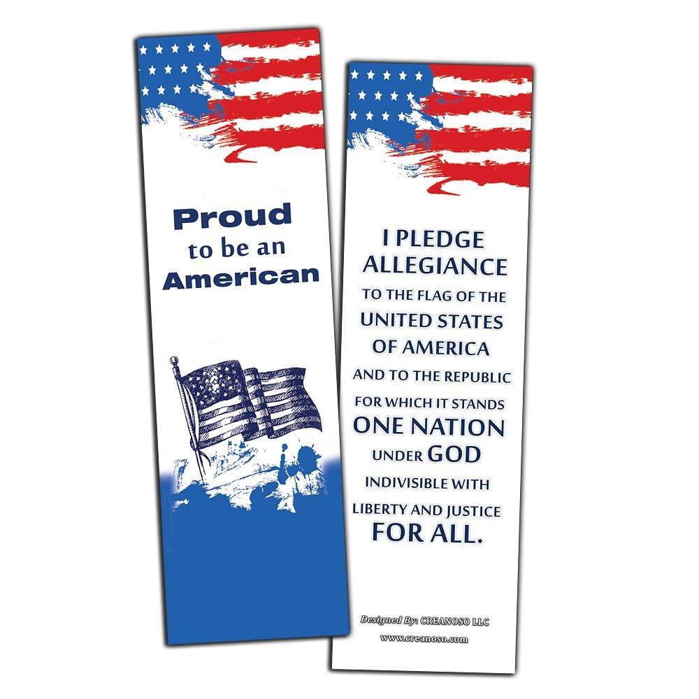 Patriotic Bookmarks Note Cards (60-Pack) - States and Capitals - US Presidents Updated - Proud to be an American - Pledge of Allegiance - Constitution Amendments - Page Markers 4th of July Gifts