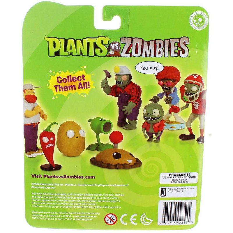 The Zoofy Group LLC Plants Vs Zombies 3" Figure 2-Pack: Tomb Raiser Zombie & Bloomerang