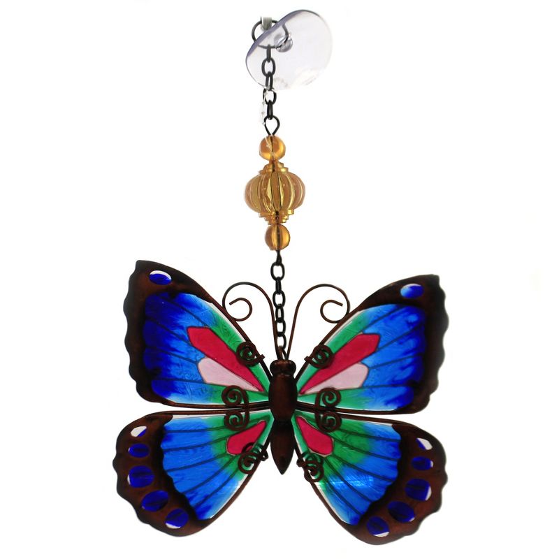 Home Decor 9.5" Sun Catcher Butterfly Hand Painted  -  Stained Glass And Suncatchers