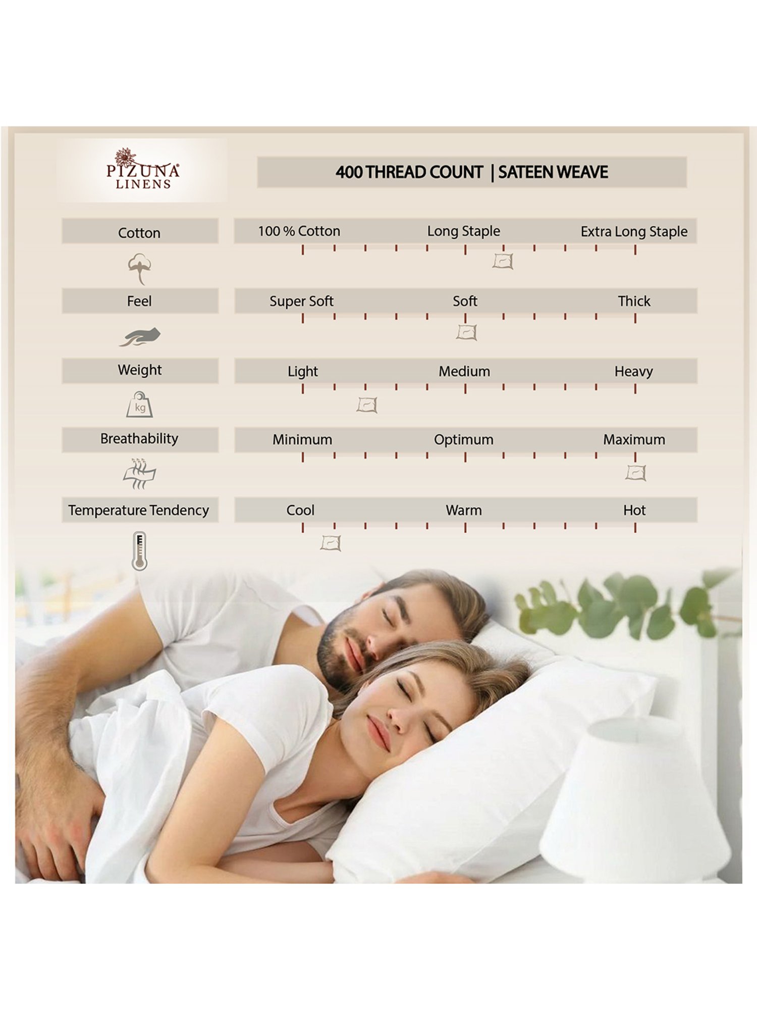 Pizuna Grey 400 TC Cotton Bed Sheet