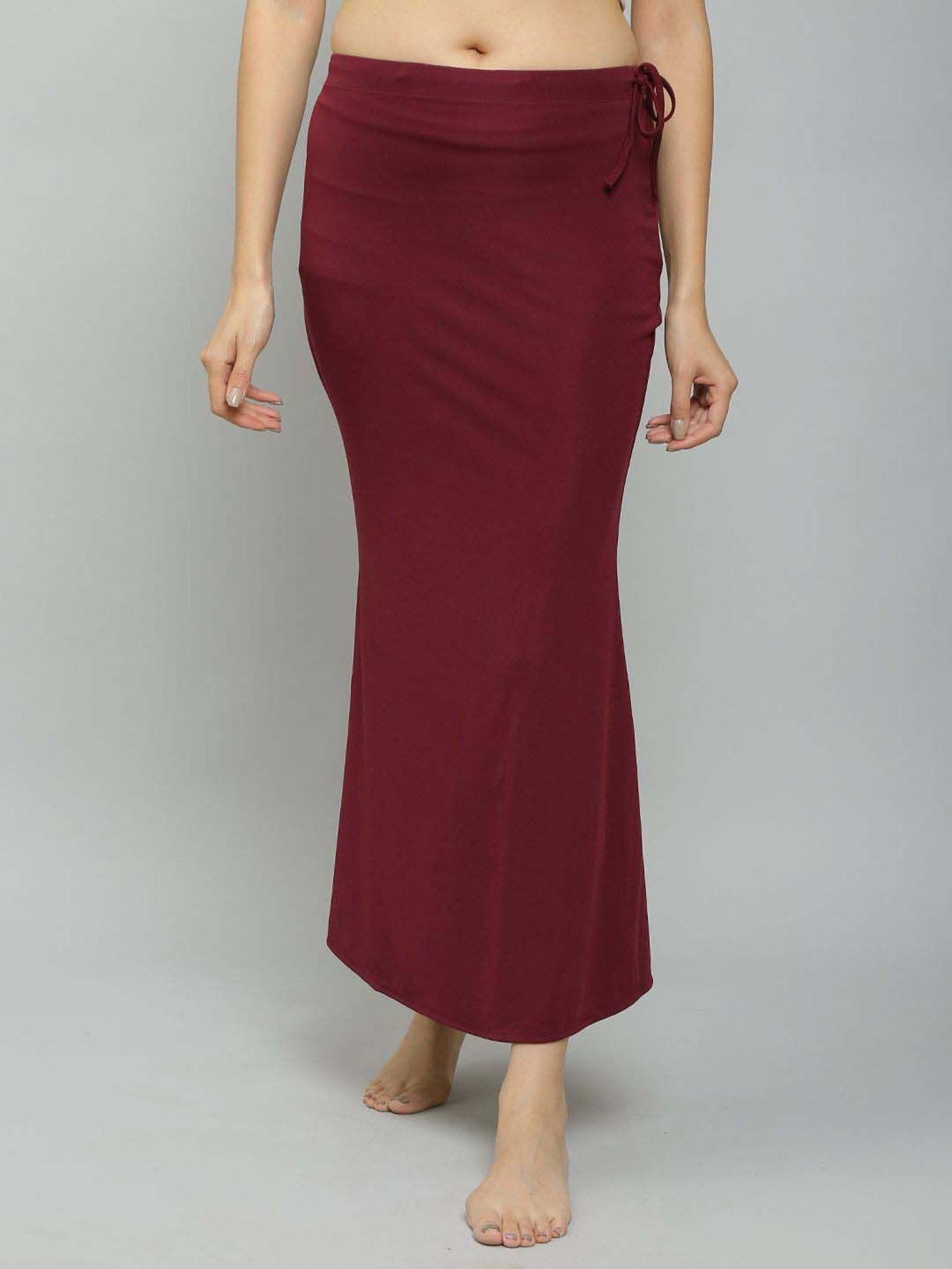 N-Gal Maroon & Black Plain Saree Shapewear - Pack Of 2