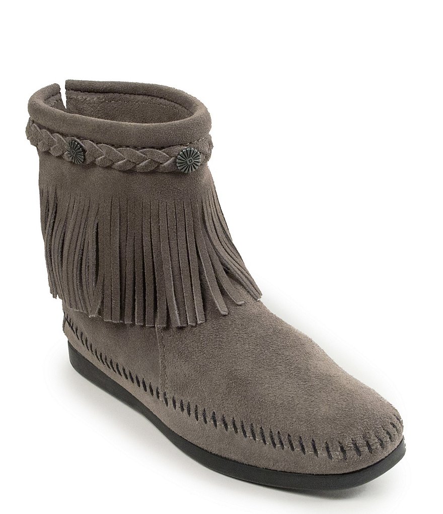 Minnetonka Concho Suede Fringe Boots