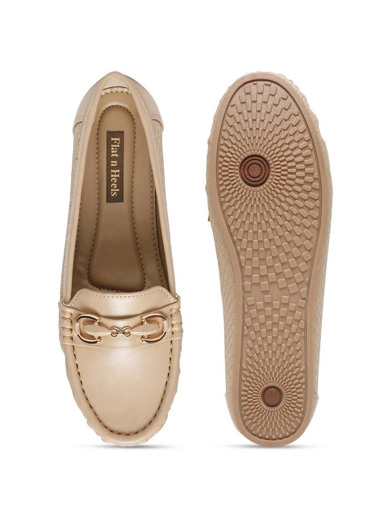 Flat N Heels Women's Beige Casual Loafers