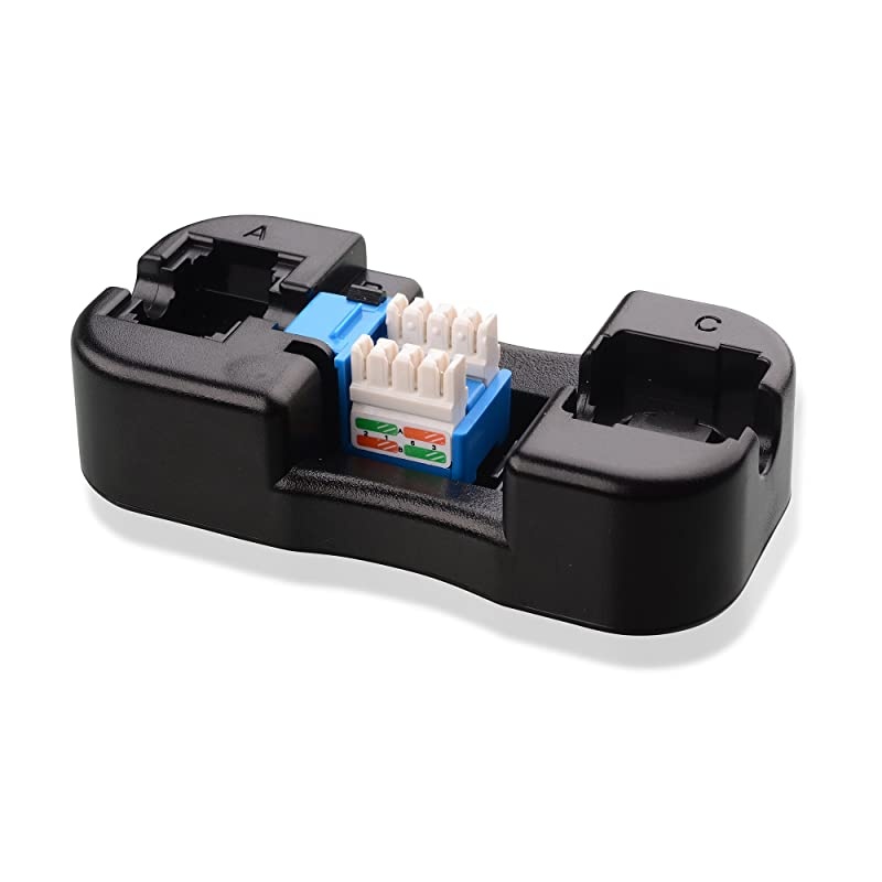 UL Listed 25Pack RJ45 Keystone Jack in Blue with Keystone PunchDown Stand