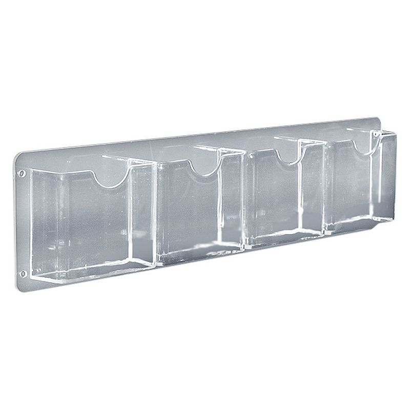 Azar Four-Pocket Horizontal Wall Mount Brochure Holder 2ct