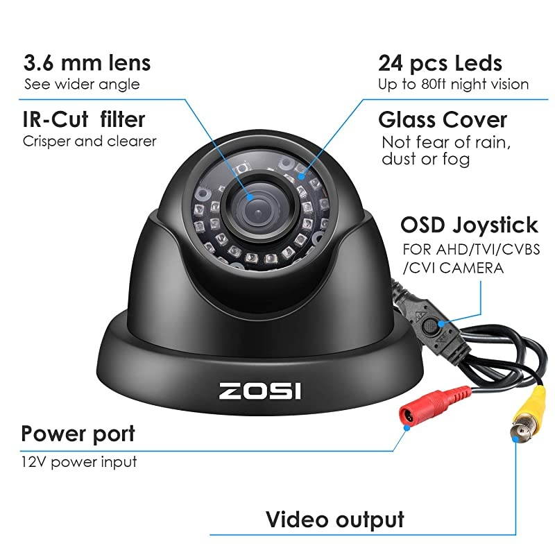 1080P HD 1920TVL Hybrid 4in1 CVITVIAHD960H Analog CVBS Security Surveillance CCTV Camera WeatherproofIndoor Outdoor80ft IR Distance for HDTVI AHD CVI and CVBS960H Analog DVR