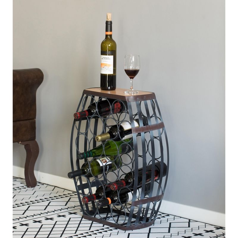 Vintiquewise Barrel Shaped 22 Bottles Decorative Table Wine Rack Storage
