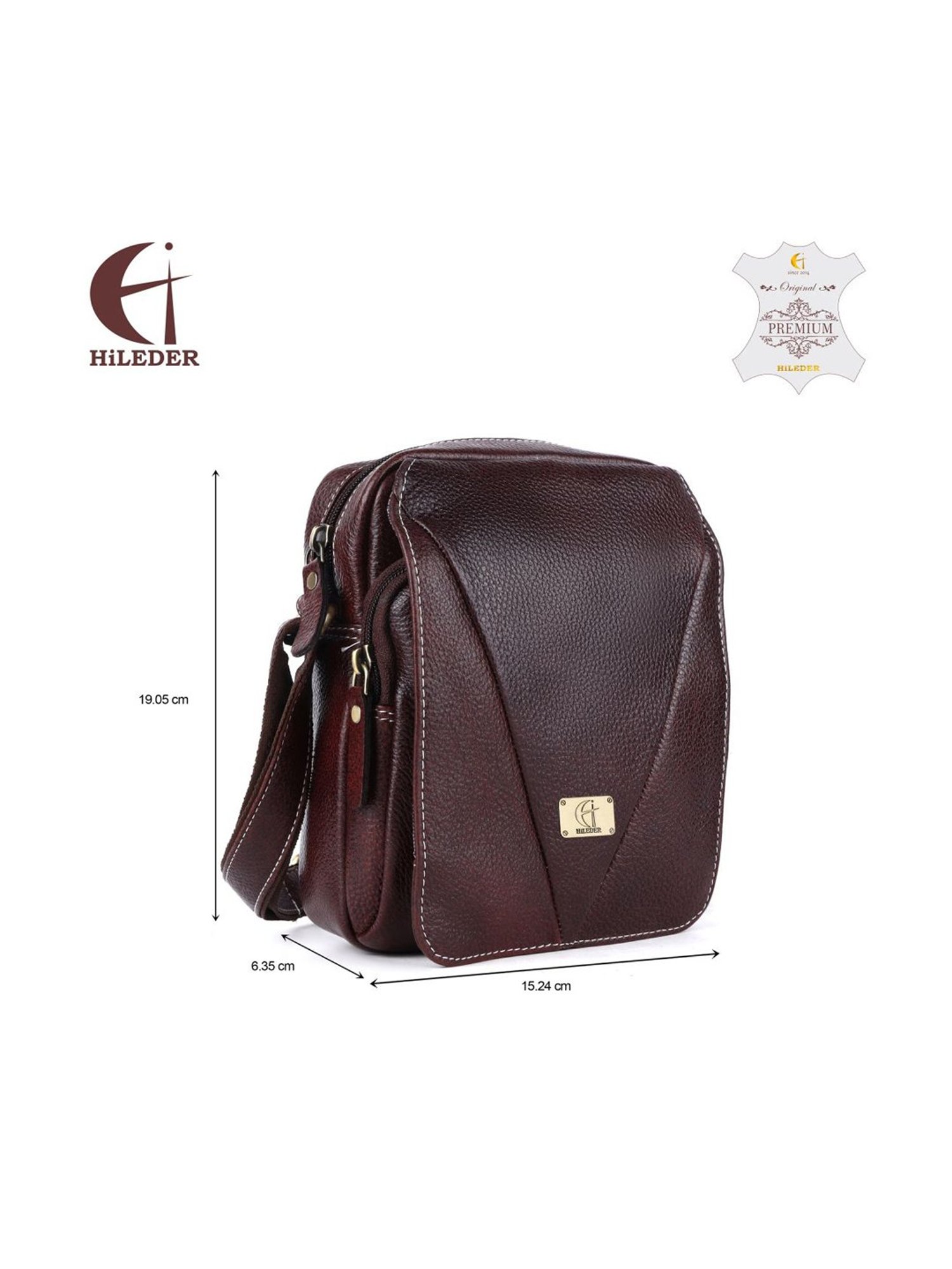 HiLEDER Brown Solid Medium Cross Body Bag
