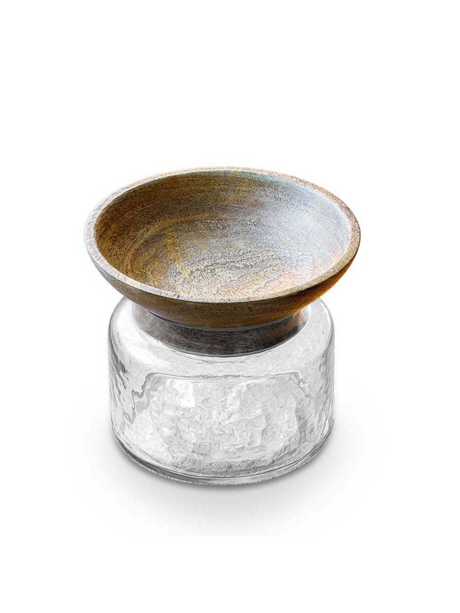 ellementry Twain Transparent Glass Jar with Bowl - Set of 1