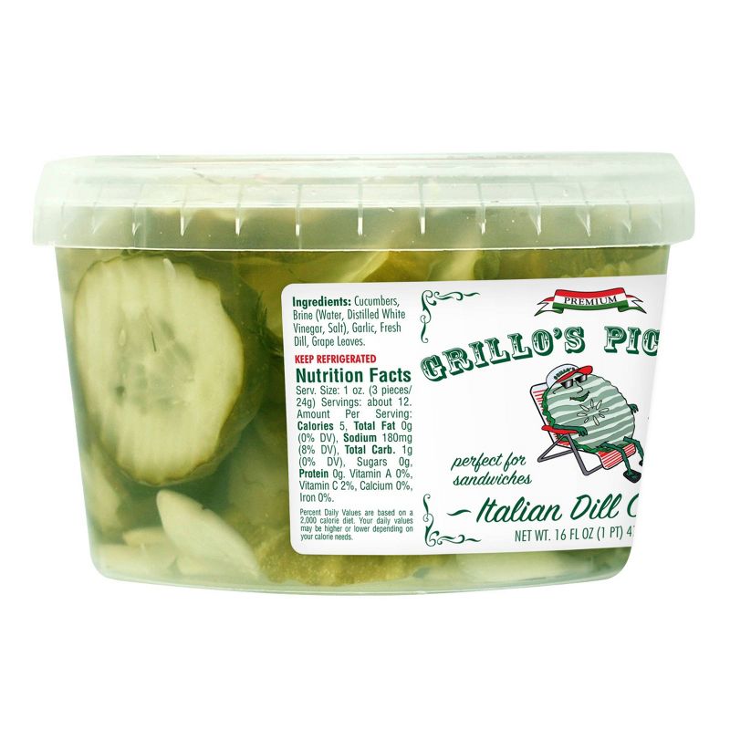 Grillo's Pickles Italian Dill Chips - 16oz