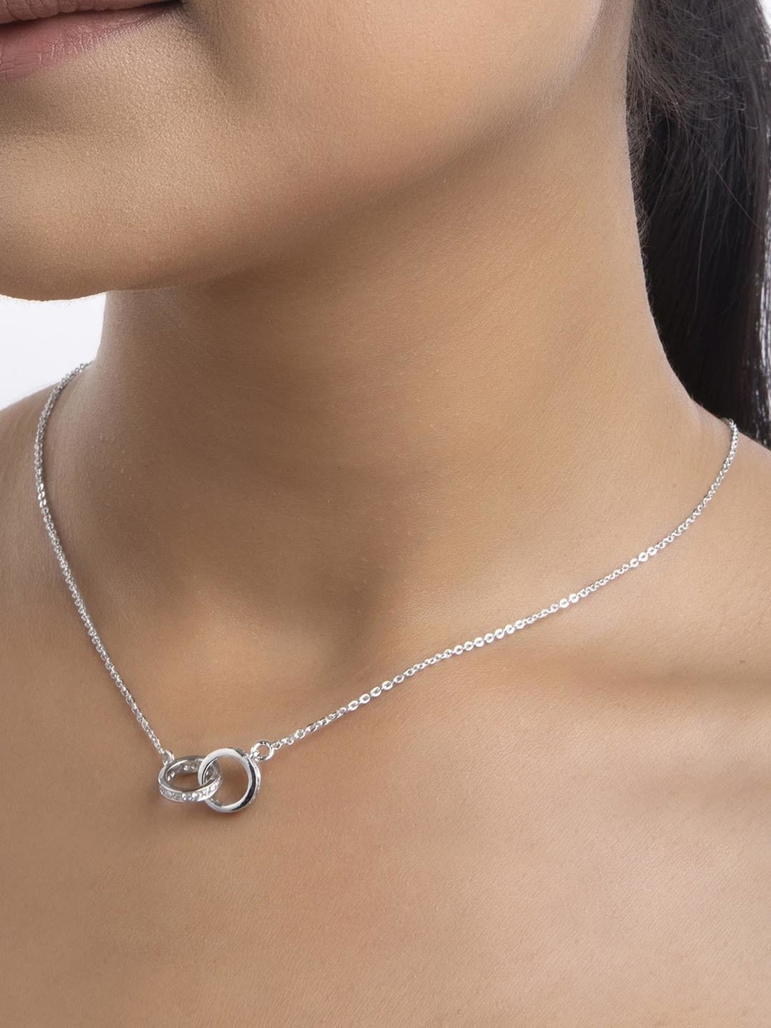 March by FableStreet 92.5 Sterling Silver Entwined Ring Necklace for Women