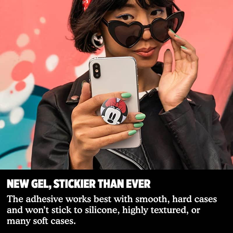 PopGrip with Swappable Top for Phones Tablets Mickey Minnie Peekaboo Minnie