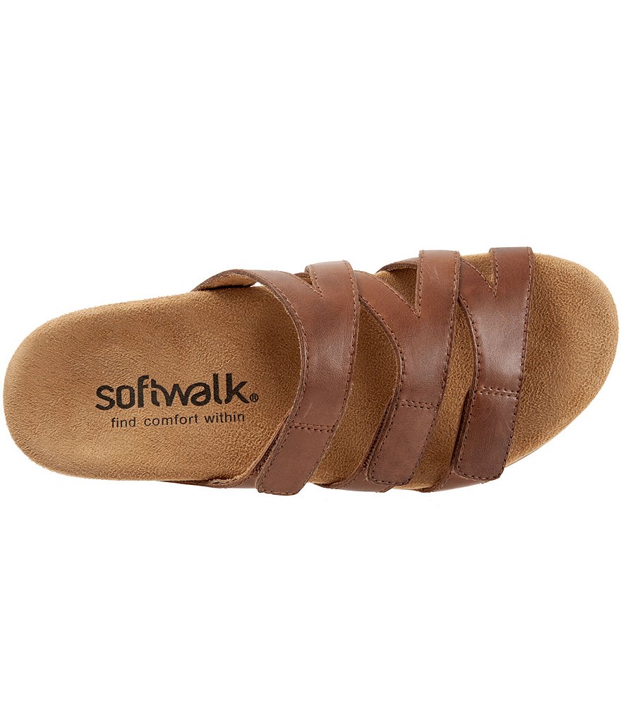 Softwalk Blythe Leather Adjustable Slide Sandals