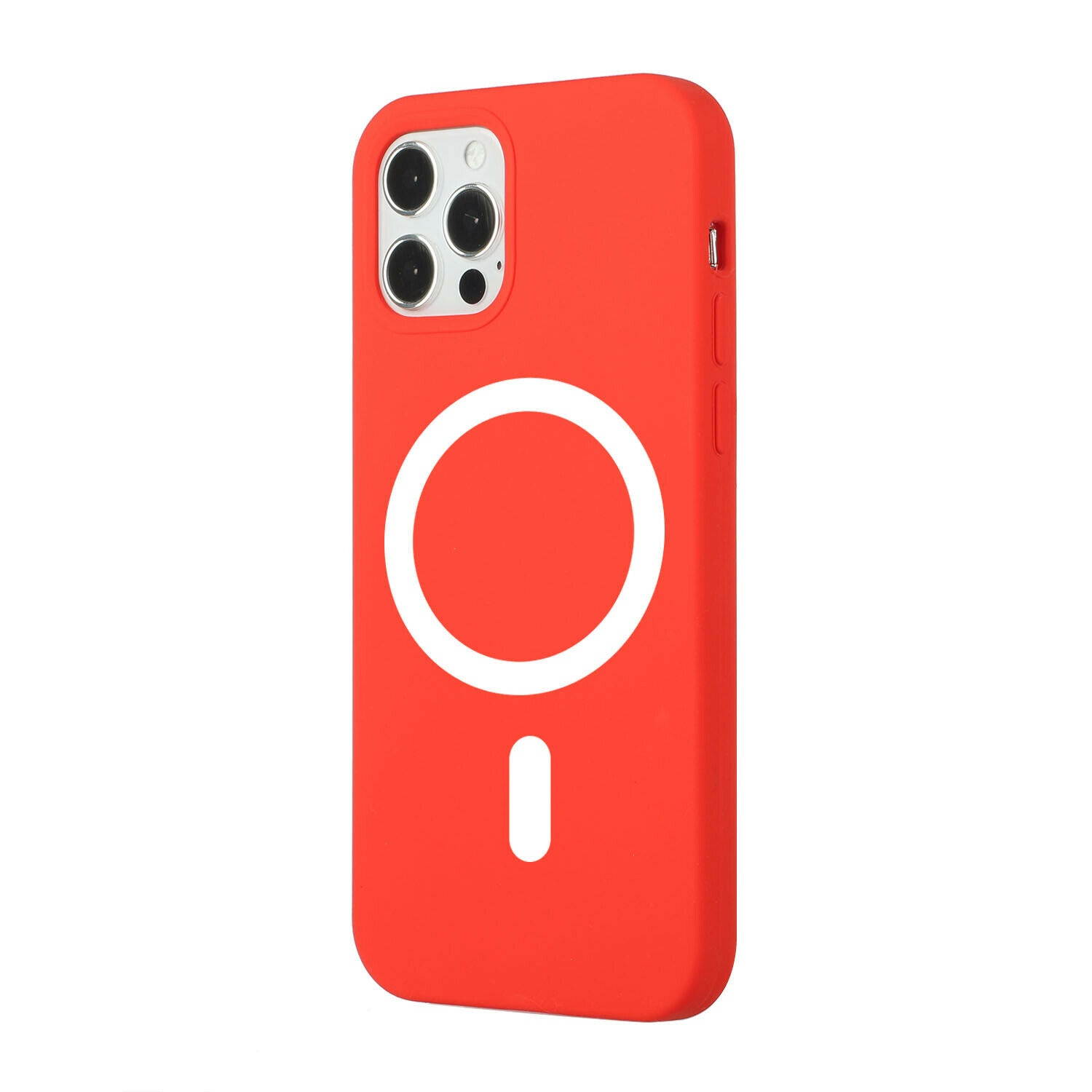 MegSafe Magnet Premium Silicone Case Cover Red for  iPhone 12 Pro Max