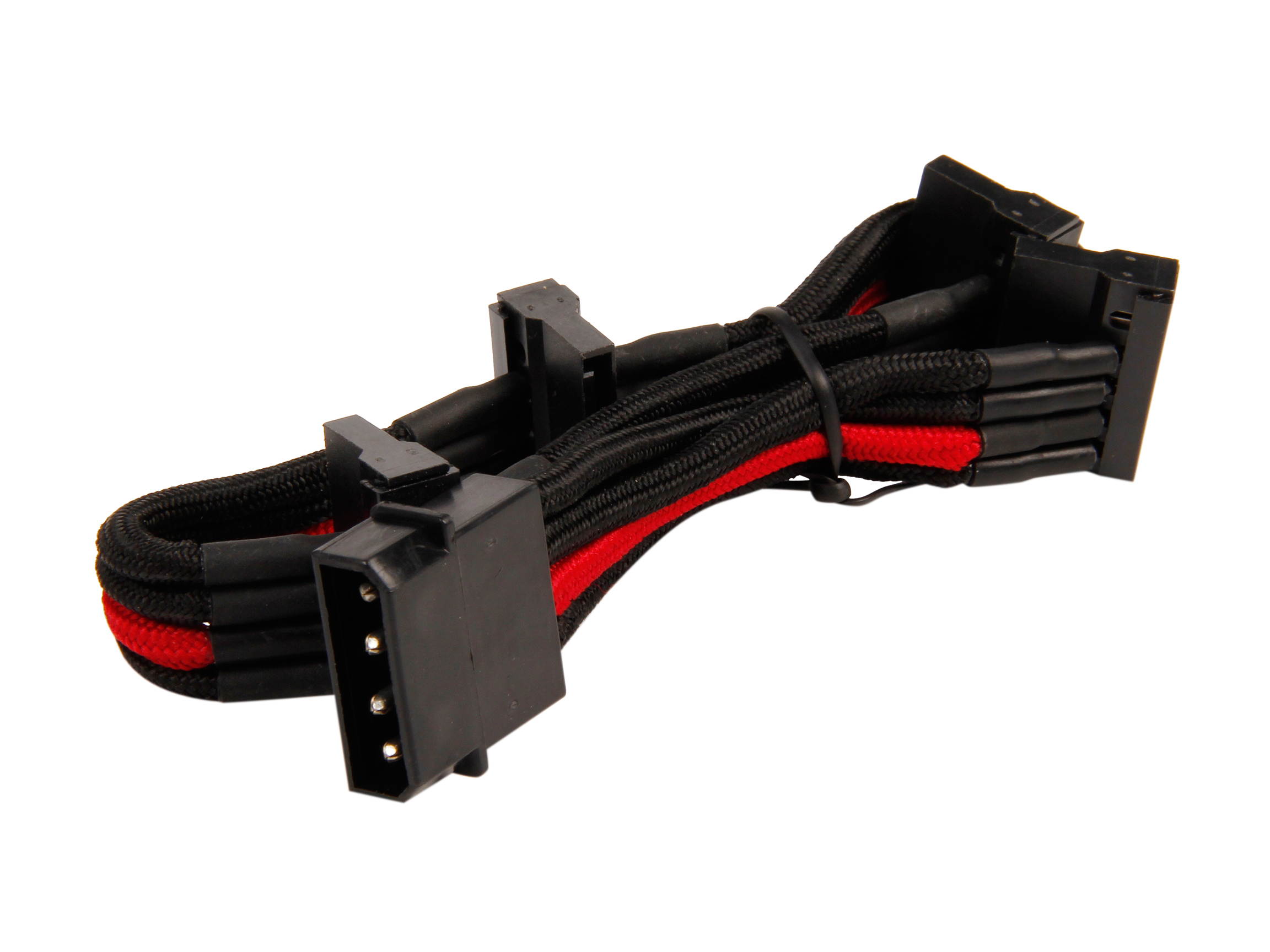 Silverstone PP07-BTSBA Sleeved Extension Power Supply Cable with 1 x 4pin to 4 x SATA Connectors