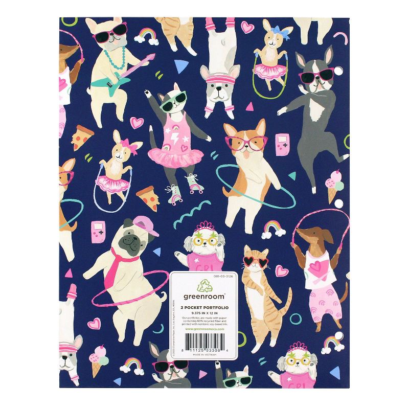 Paper Portfolio 2 Pocket Party Animals Navy - greenroom