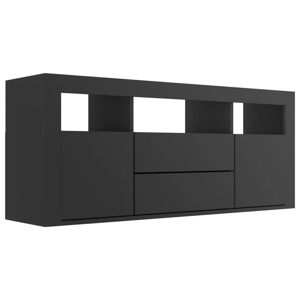 vidaXL TV Cabinet Black Chipboard TV Stand Console Table Storage Furniture