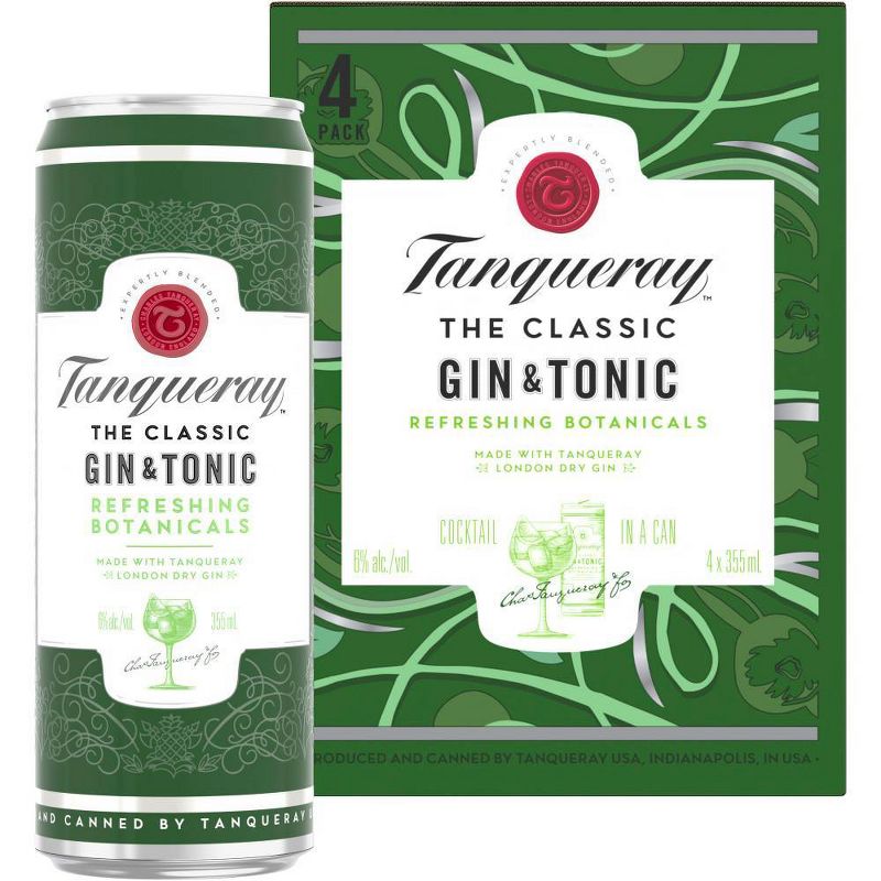Tanqueray London Dry Gin & Tonic Cocktail - 4pk/355ml Cans