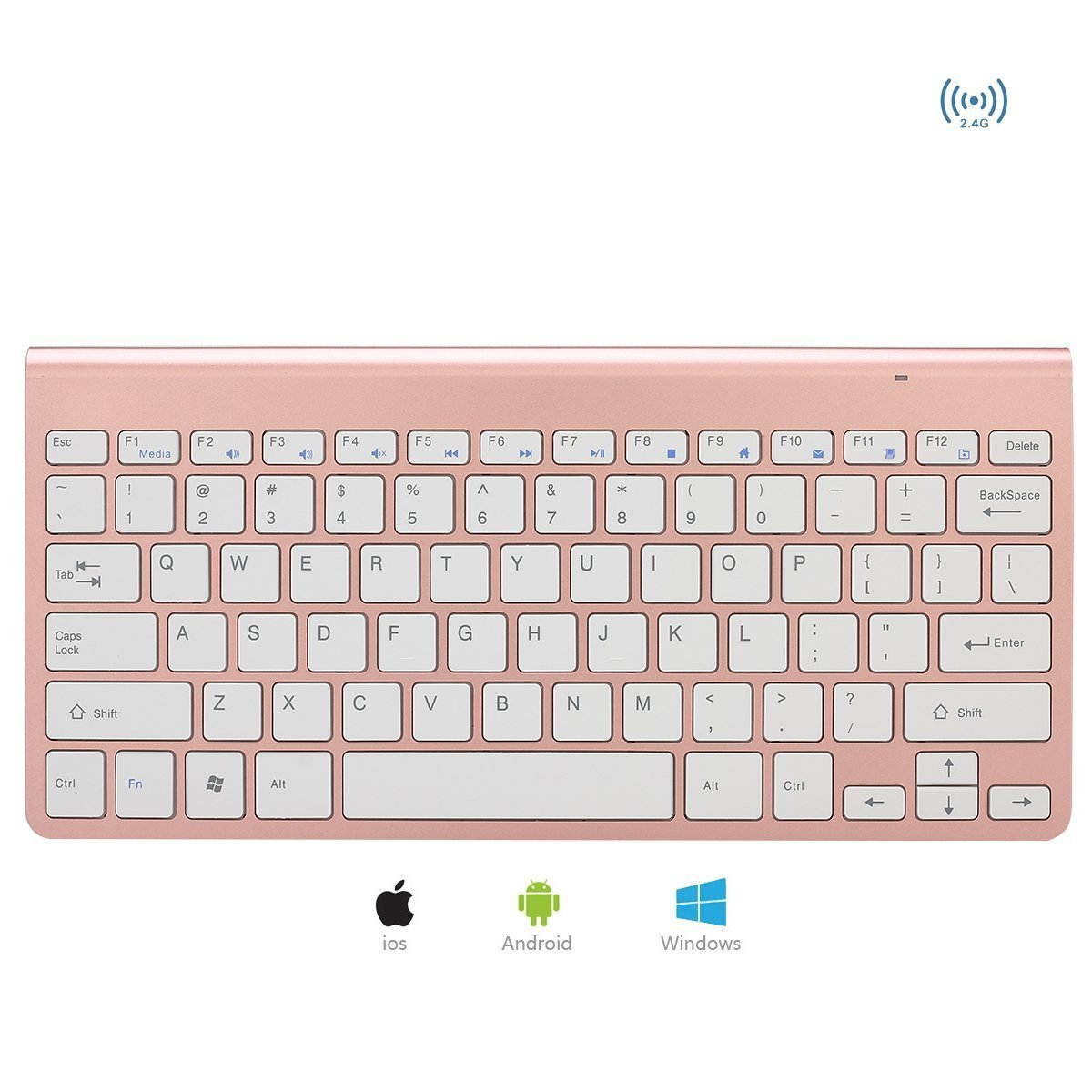 Kuwfi K108 Ultra Thin 2.4G Wireless Keyboard Mouse Combo with USB Receiver Slim Multi Color Keyboard Mouse Kit for PC/Laptop/TV BOX