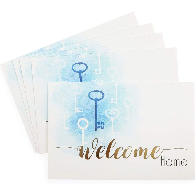 Pipilo Press 48-Pack Blank Welcome Home Greeting Cards and Envelopes for Realtors (4 x 6 In)