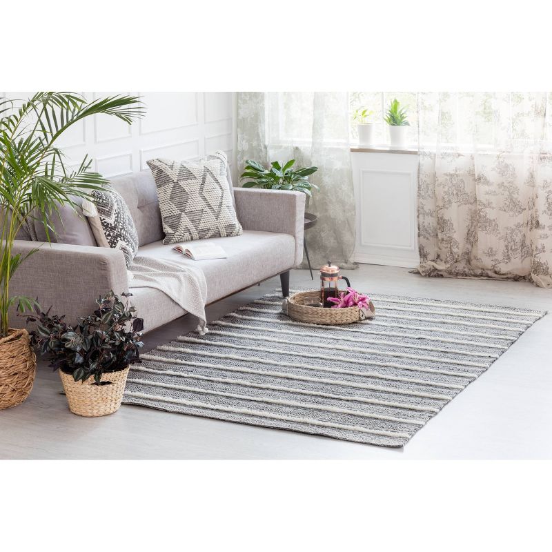 4'x6' Corrina Cotton Rug Charcoal Gray/Natural - Anji Mountain