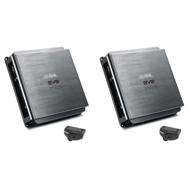 Soundstorm SSL EVO1500.1 1500 Watt Mono AB Car Amp Power with Bass Knob (2 Pack)