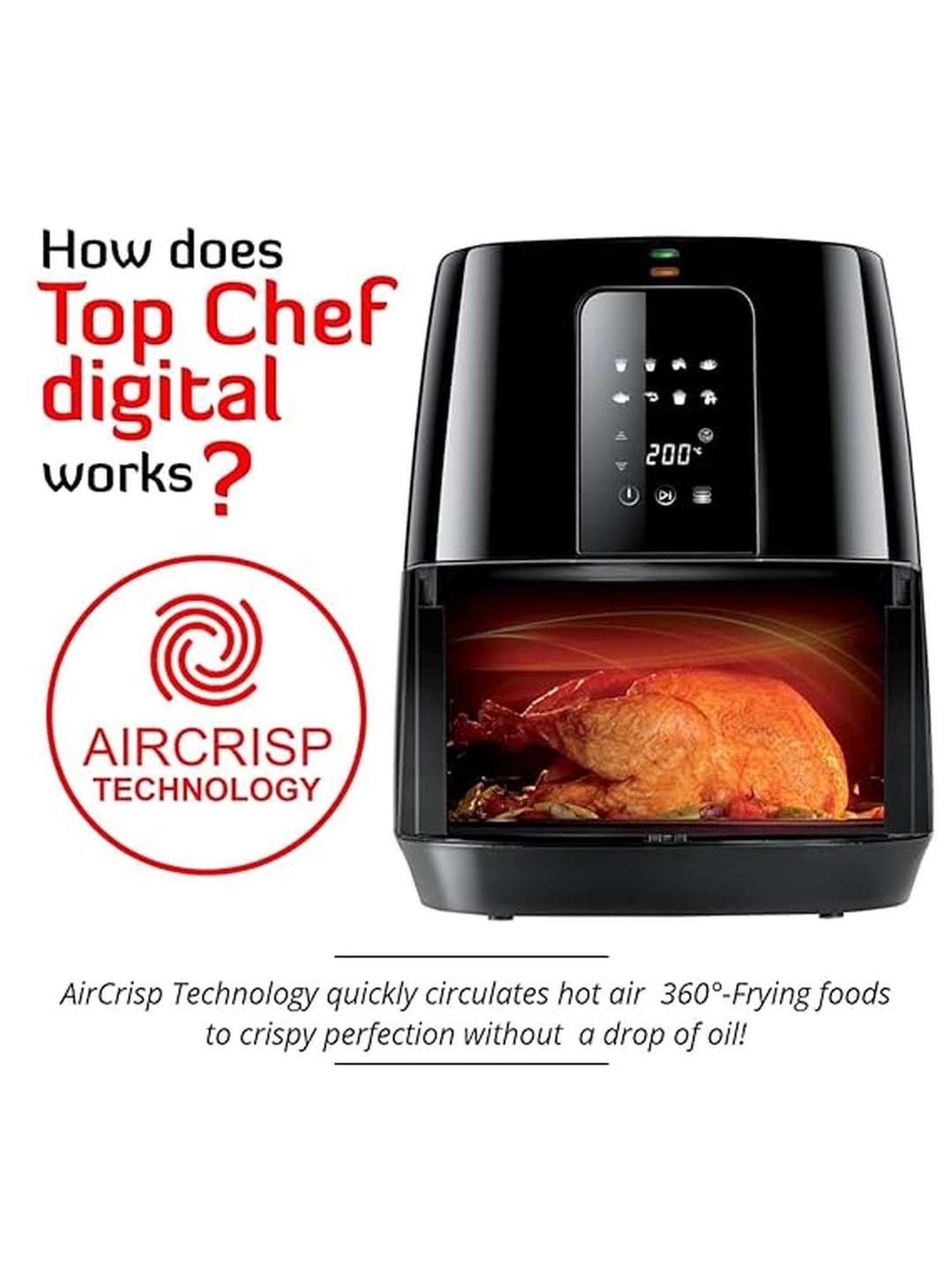 Prestige Nutrifry Black Plastic Electric Digital Touch Airfryer 4.5L