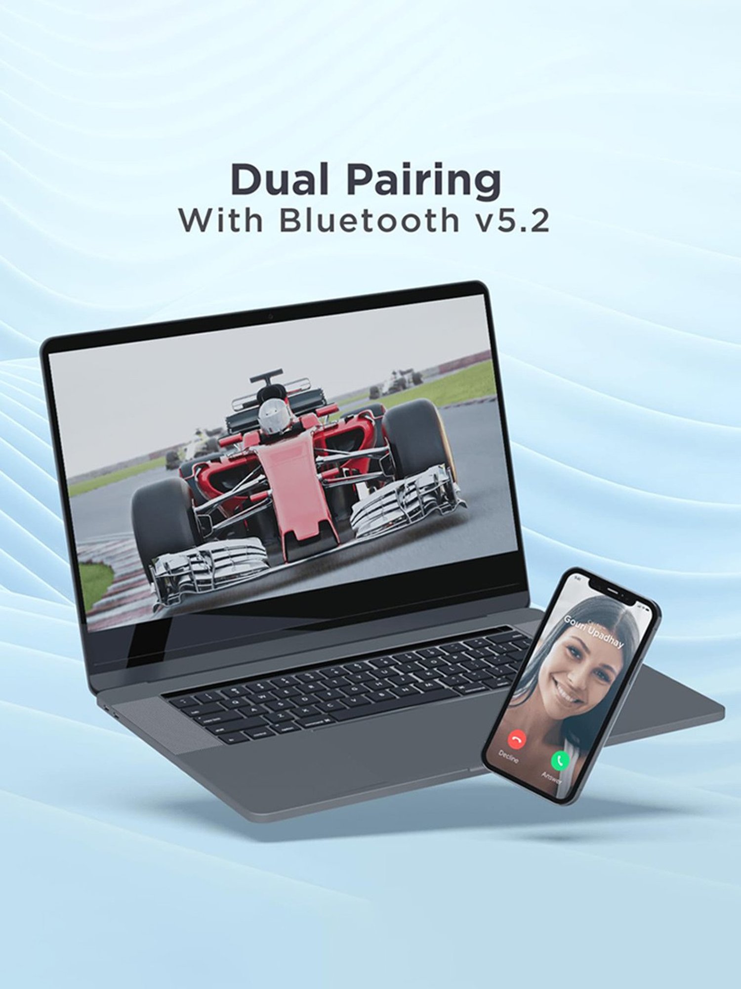 Boat Rockerz 460 Wireless Over Ear Headphones with Up to 30hrs Playtime (Blue)