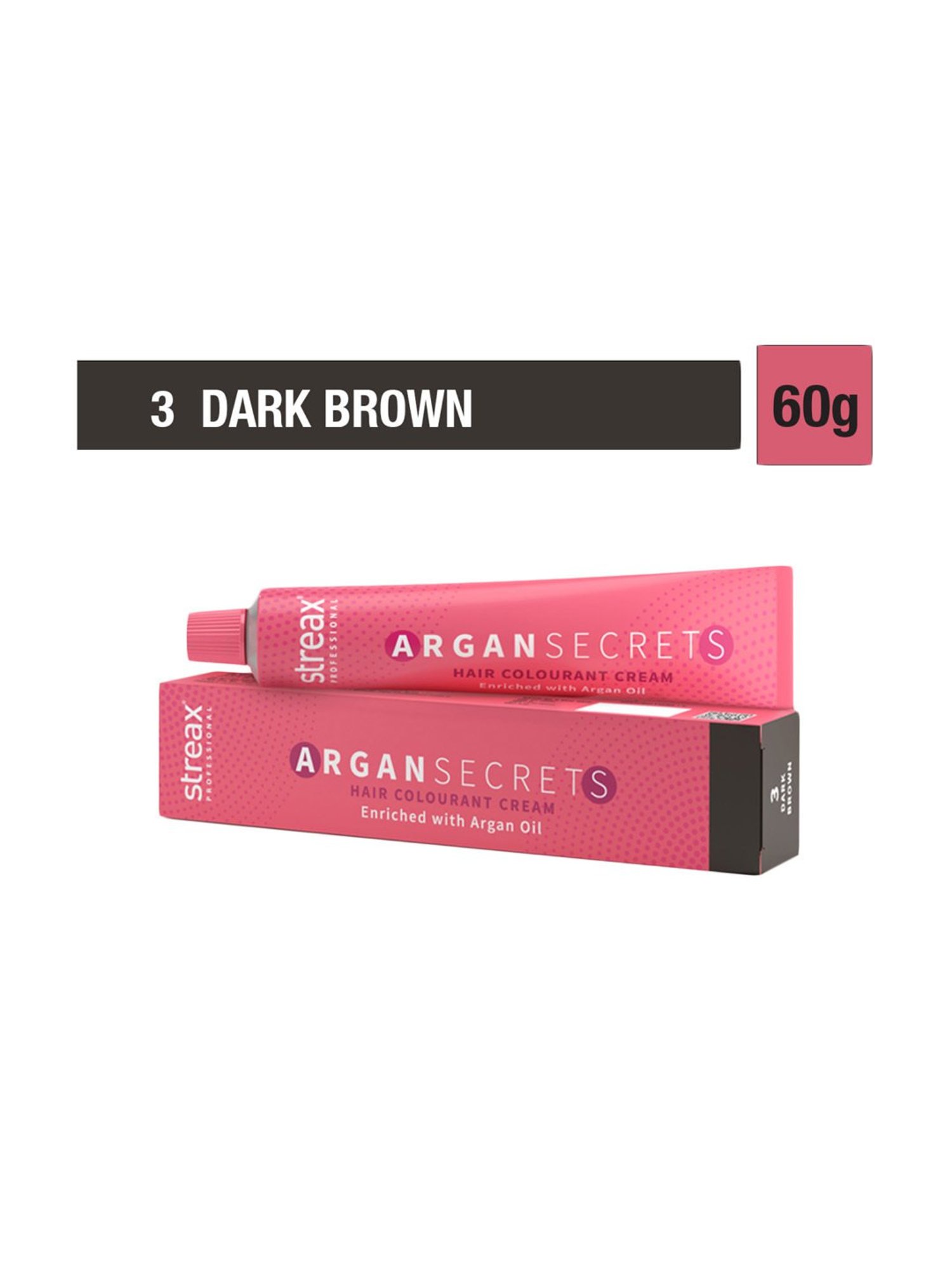 Streax Professional Argan Secret Hair Colourant Cream Dark Brown 3 - 60 gm