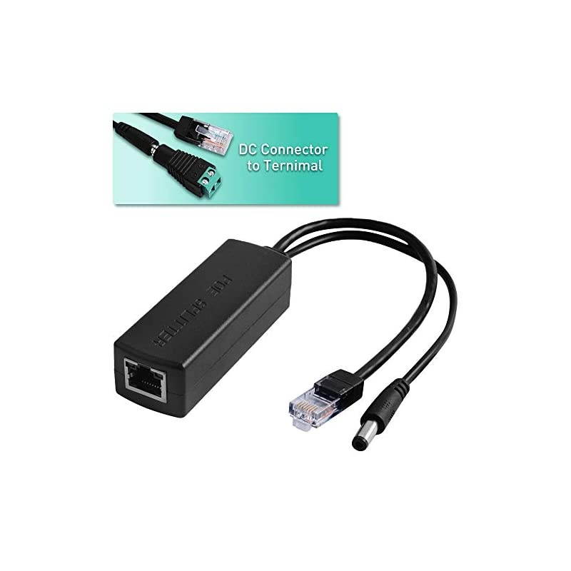Gigabit PoE Splitter, 48V to 12V Ethernet Adapter,IEEE 802.3af Compliant 10/100/1000Mbps PoE Splitter for IP Camera,Wireless Access Point and VoIP Phone