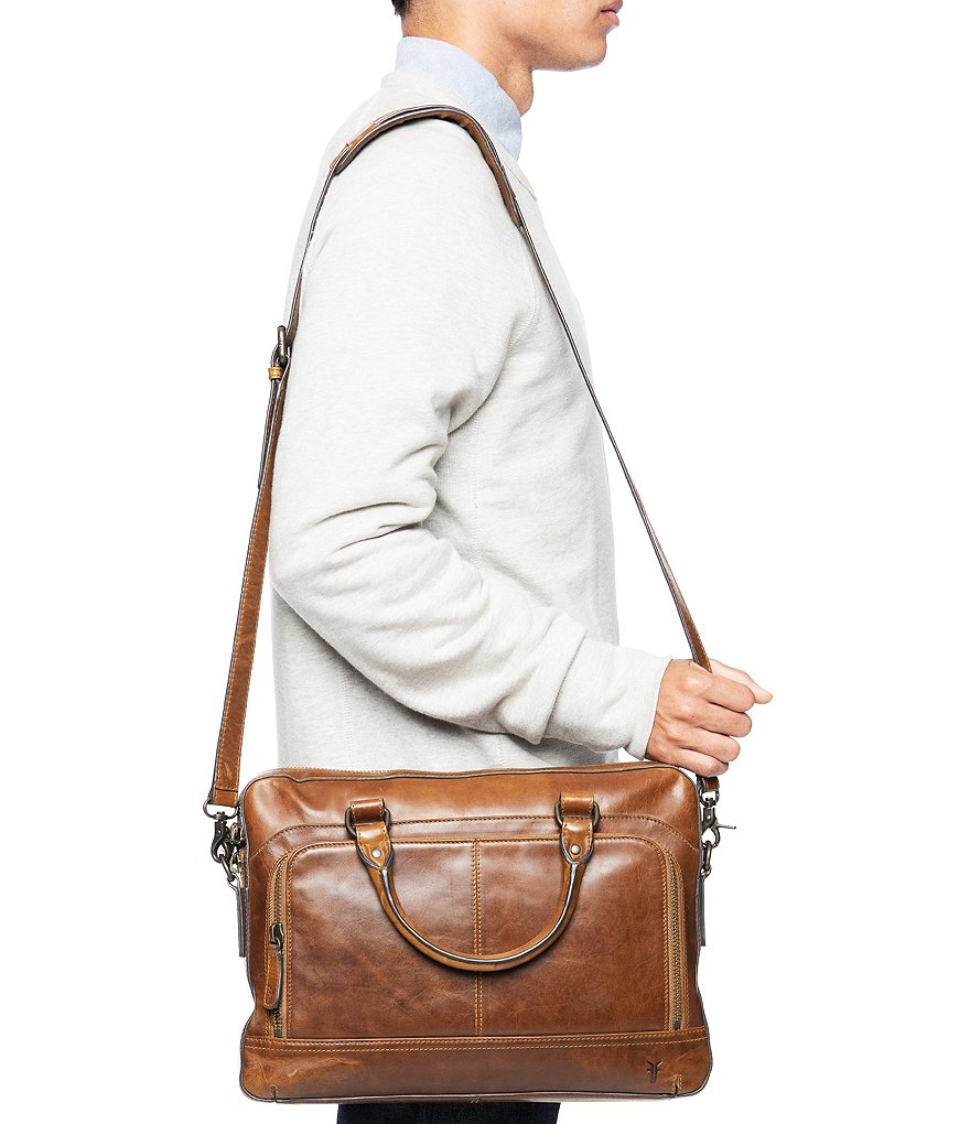 Frye Logan Zip Leather Briefcase