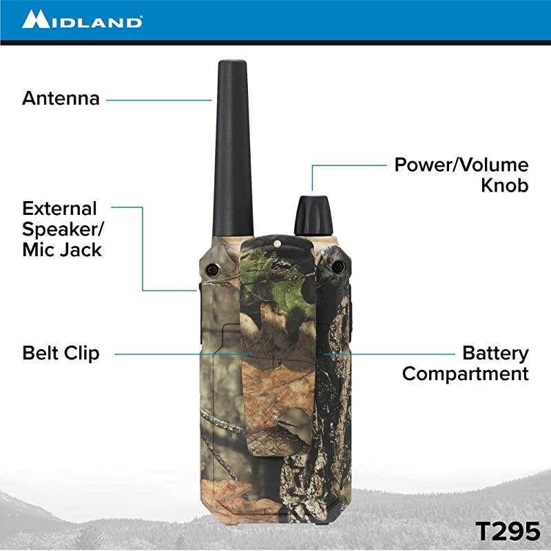 XTALKER 36 Channel GMRS TwoWay Radio Extended Range Walkie Talkie 121 Privacy Codes NOAA Weather Scan + Alert Mossy Oak Camo 2Pack