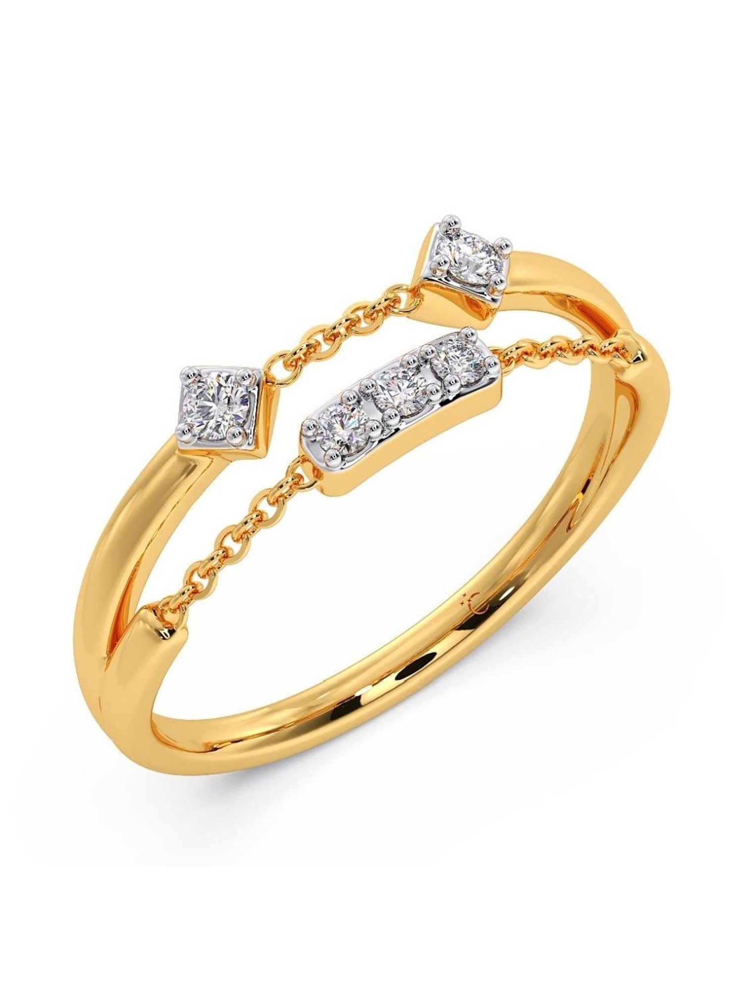 Candere by Kalyan Jewellers 18k Yellow Gold & Diamond Ring for Women