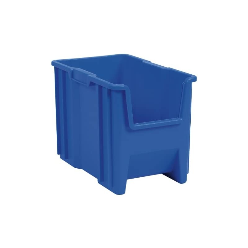 13014 Stack-N-Store Heavy Duty Stackable Open Front Plastic Storage Container Bin, (17-1/2-Inch x 11-Inch x 12-1/2-Inch), Blue, (4-Pack)