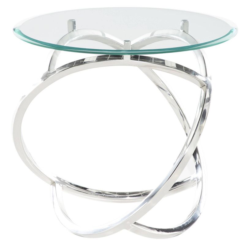 Contemporary Stainless Steel and Glass Accent Table Silver - Venus Williams Collection
