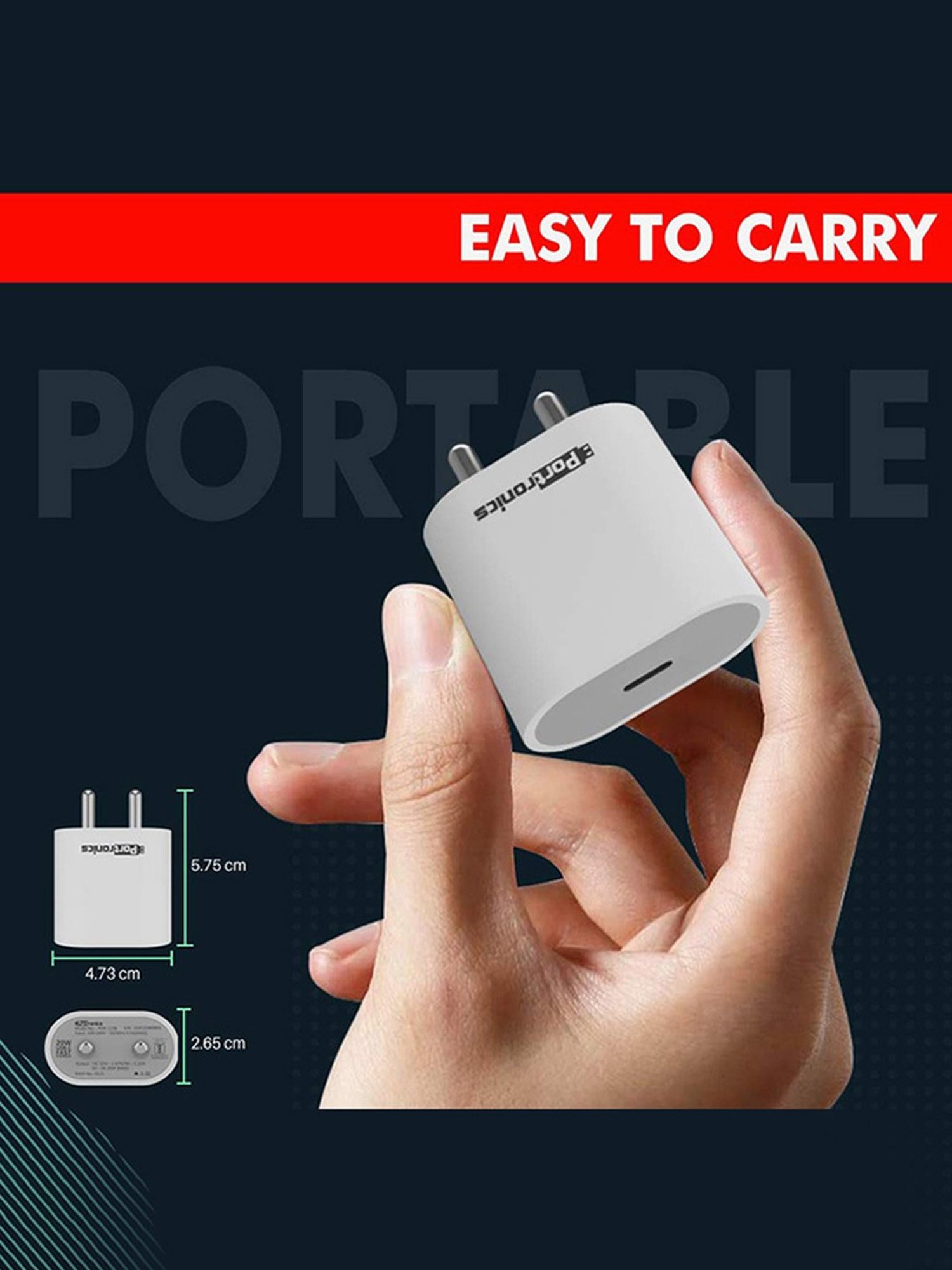 Portronics Adapto 20 Type C PD Fast Charger