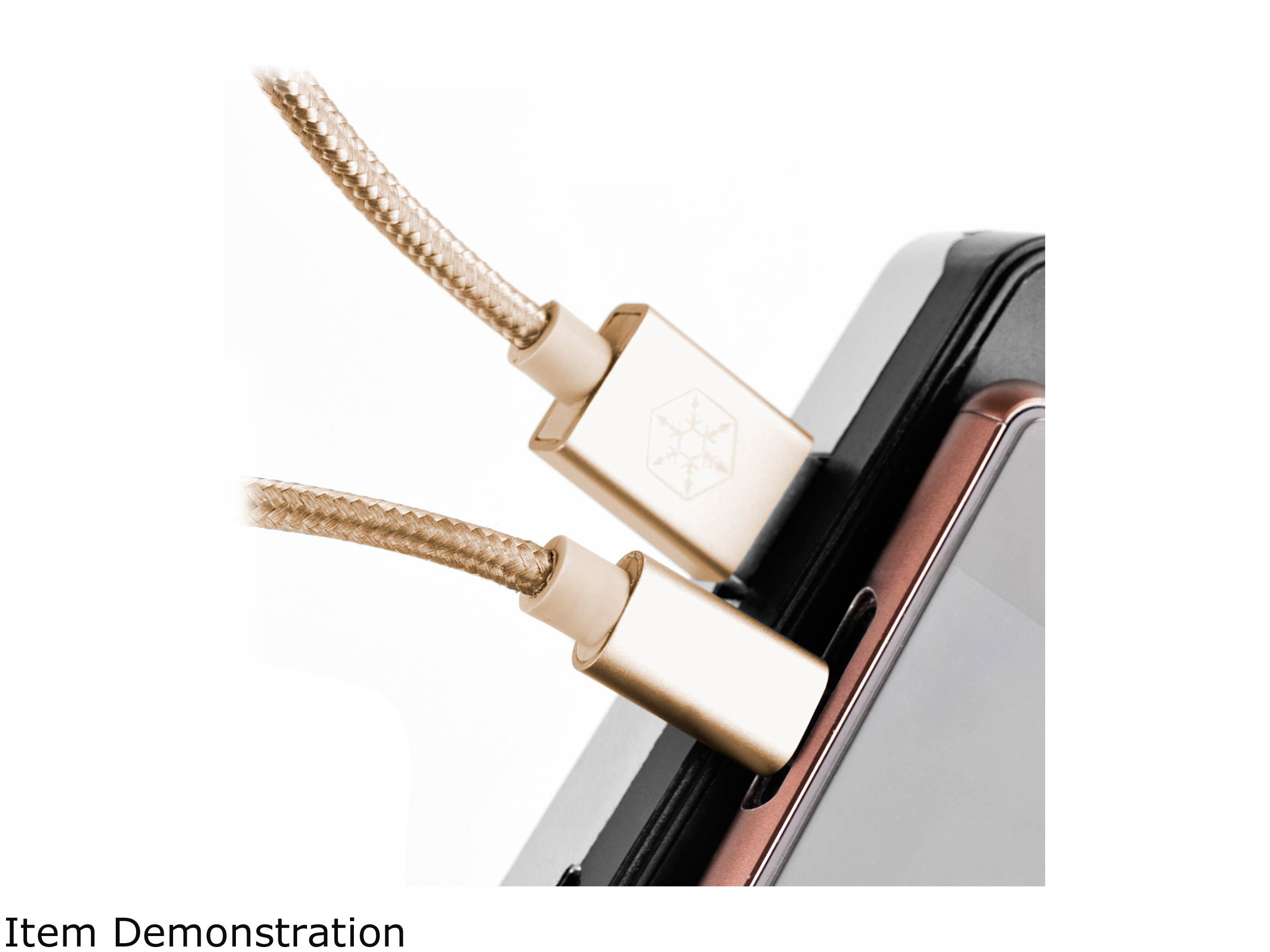 SilverStone Technology CPU01G-500 Micro USB Cable for Smartphone / LG / Samsung / Reversible USB-A / Reversible Micro USB-B / 500mm / Gold