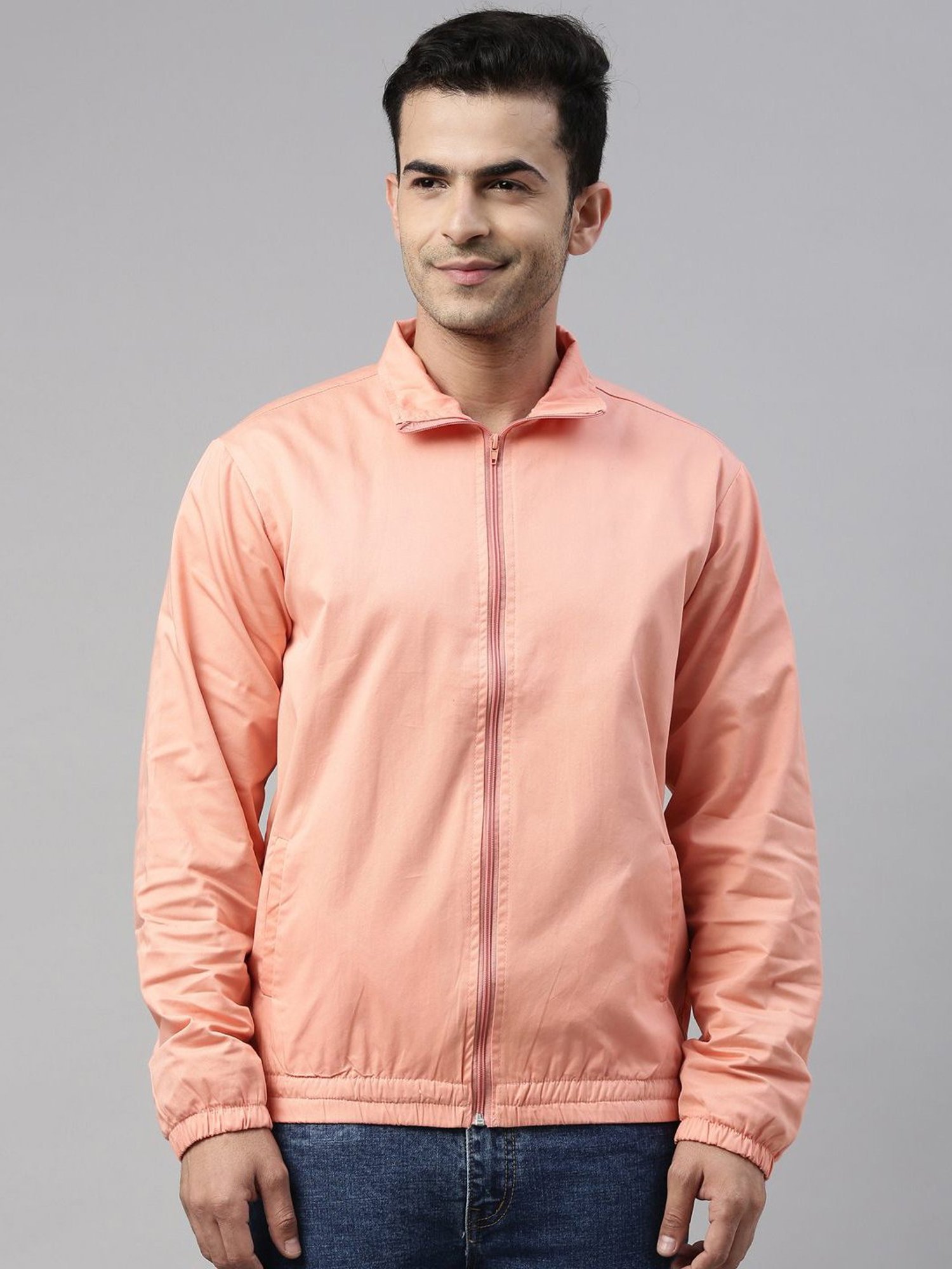 CINOCCI Pink Cotton Slim Fit Jacket