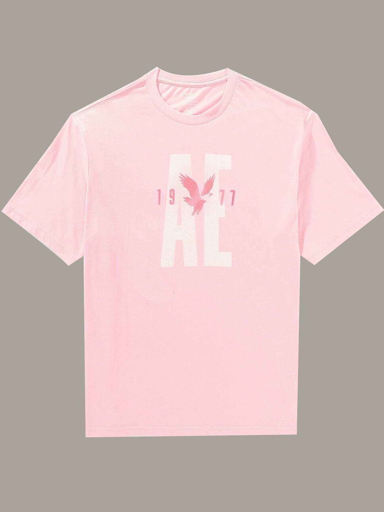 American Eagle Pink Regular Fit Printed T-Shirt