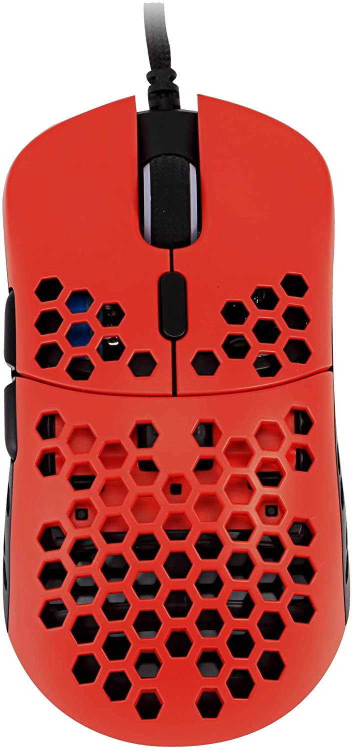 HK Gaming Mira M Ultra Lightweight Honeycomb Shell Wired RGB Gaming Mouse - Up to 12 000 cpi | 6 Buttons - 63g Only (Mira-M Monza Red)
