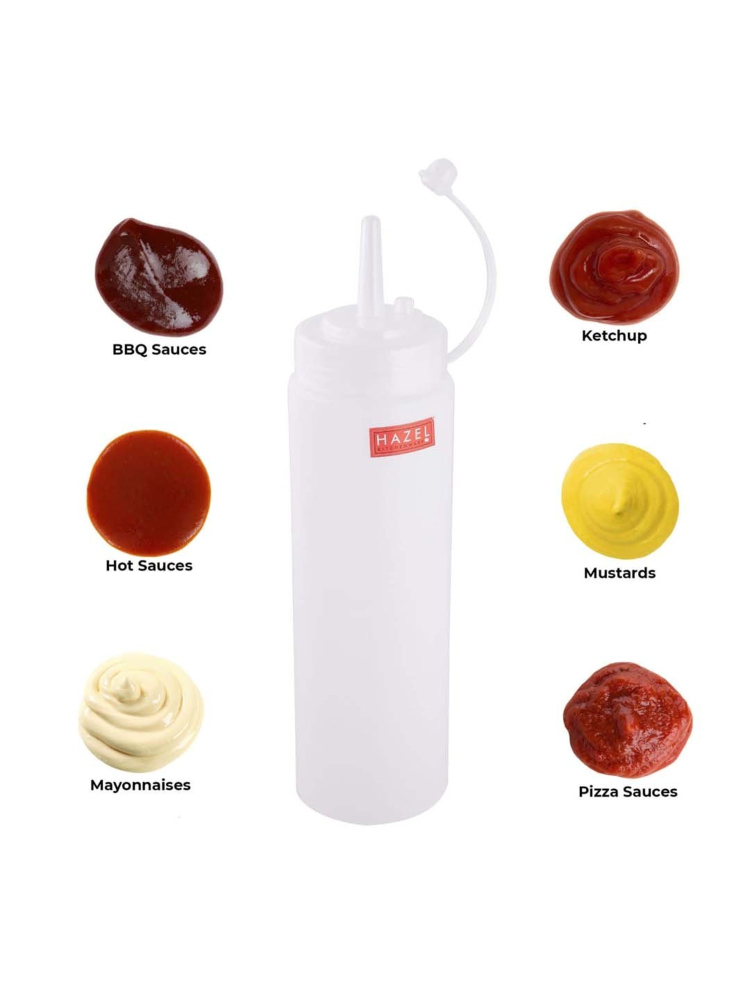 HAZEL Transparent Polypropylene Squeeze Bottle (0.61 L) - Set of 1