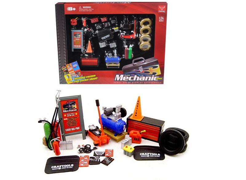 Mechanic Garage Accessories Set for 1/24 Scale Models by Phoenix Toys